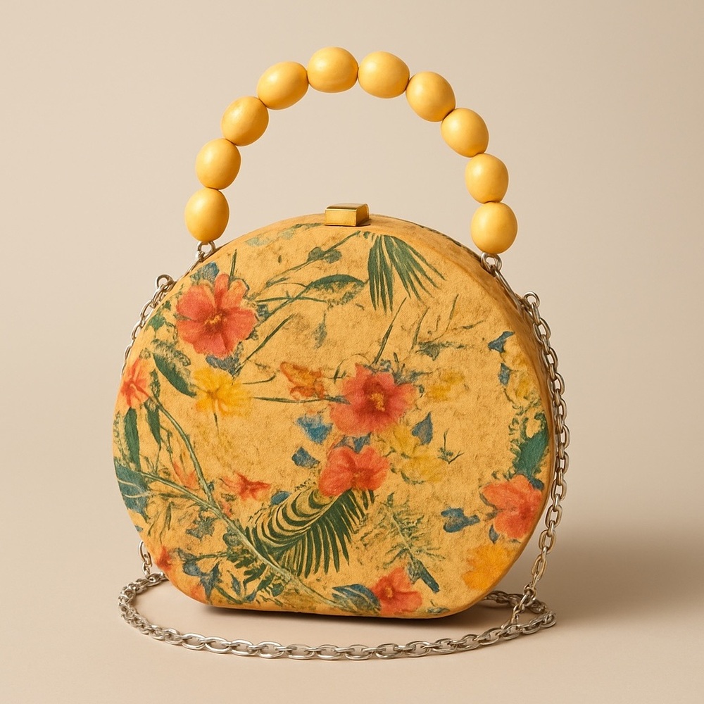 Haute Hippie tropical floral cork bag - Picture 1 of 4